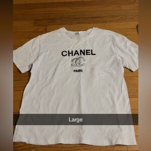 CHANEL White Logo Tee